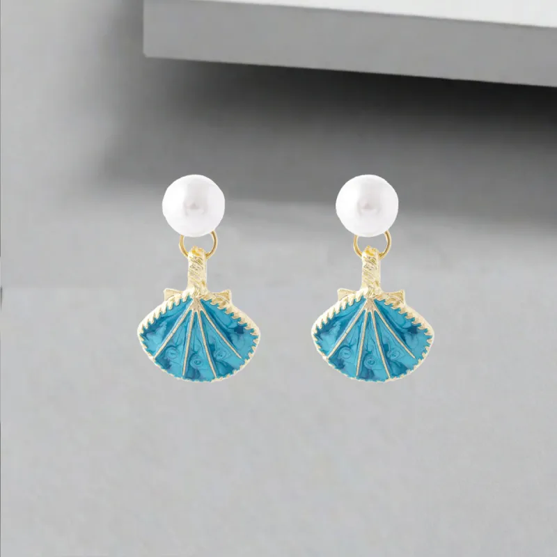QIANFANGDAHUANGYE Oil Drip Earrings Women's-4