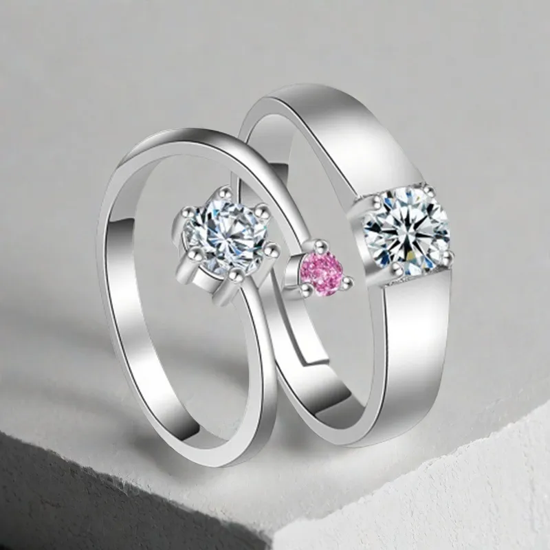 QIANFANGDAHUANGYE Zircon Rings Unisex-3