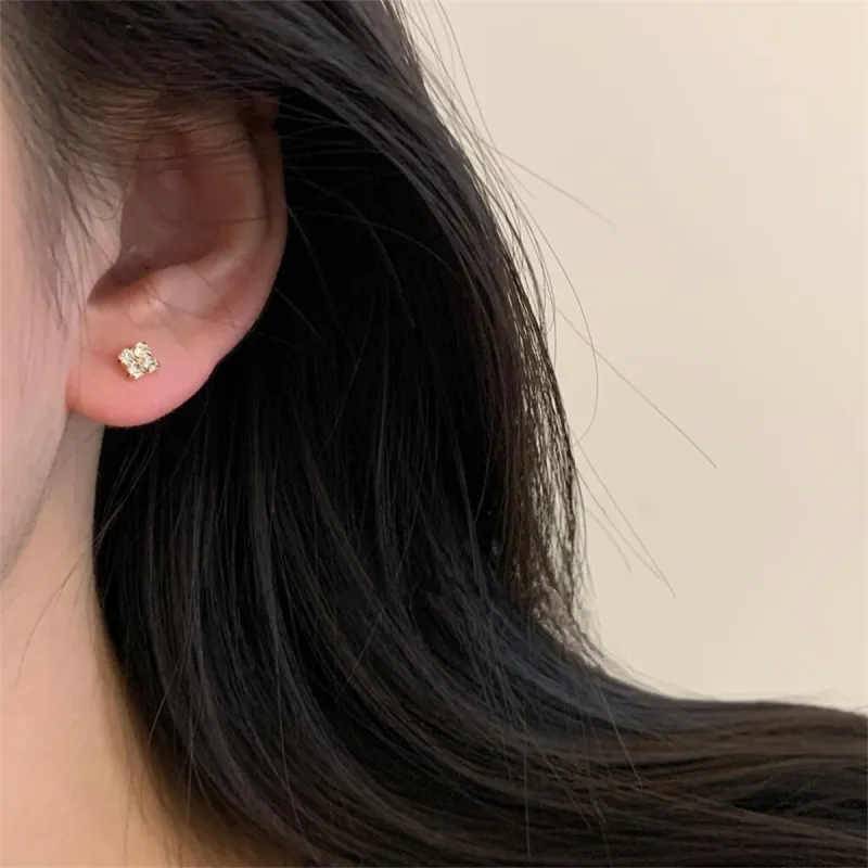 QIANFANGDAHUANGYE Zircon Stud Earrings Women's-1