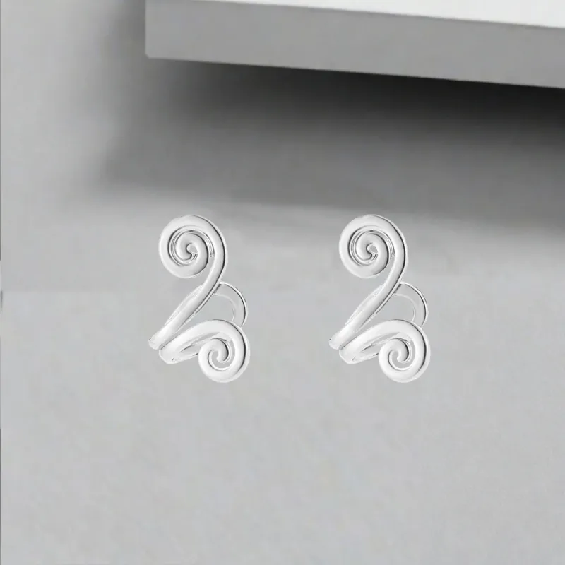 QIANFANGDAHUANGYE Titanium Steel Clip On Earrings Unisex-7