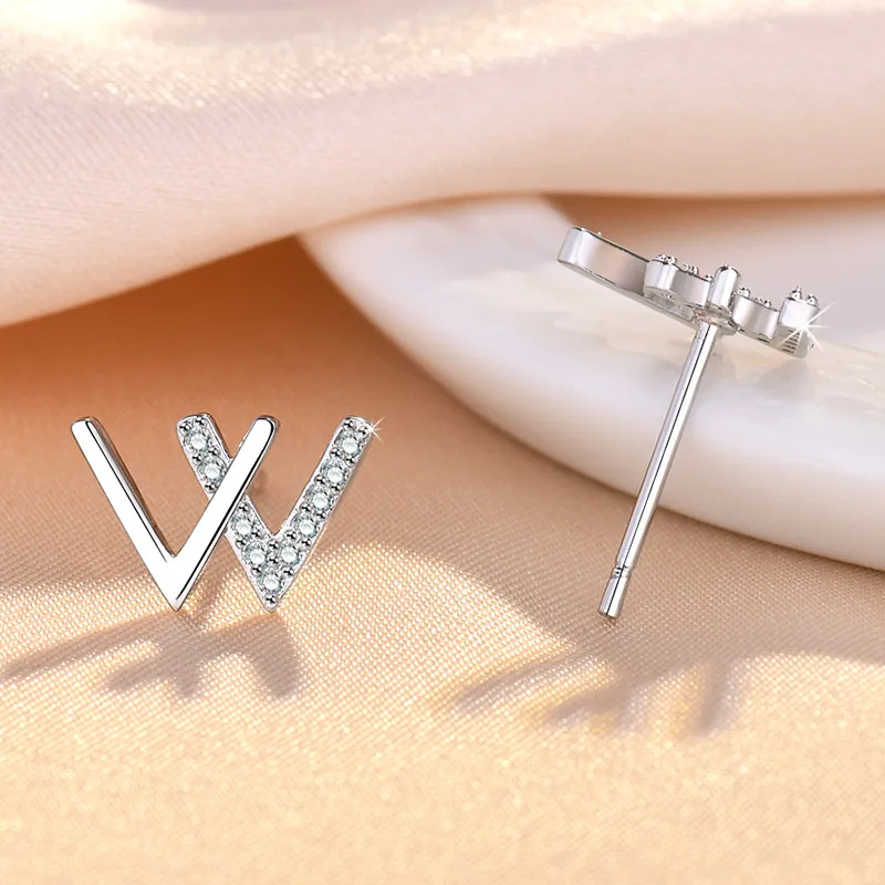 QIANFANGDAHUANGYE Zircon Stud Earrings Women's-2