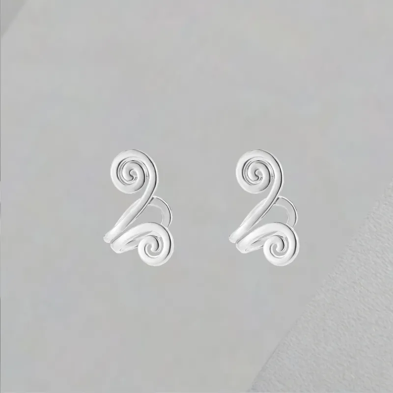 QIANFANGDAHUANGYE Titanium Steel Clip On Earrings Unisex-6