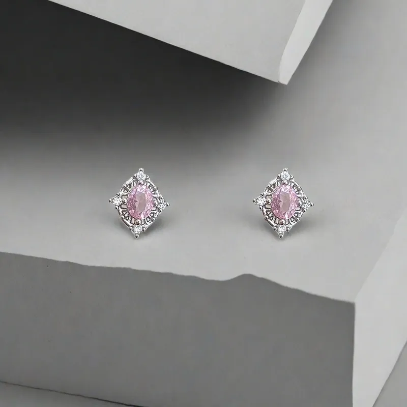 QIANFANGDAHUANGYE Zircon Stud Earrings Women's-3