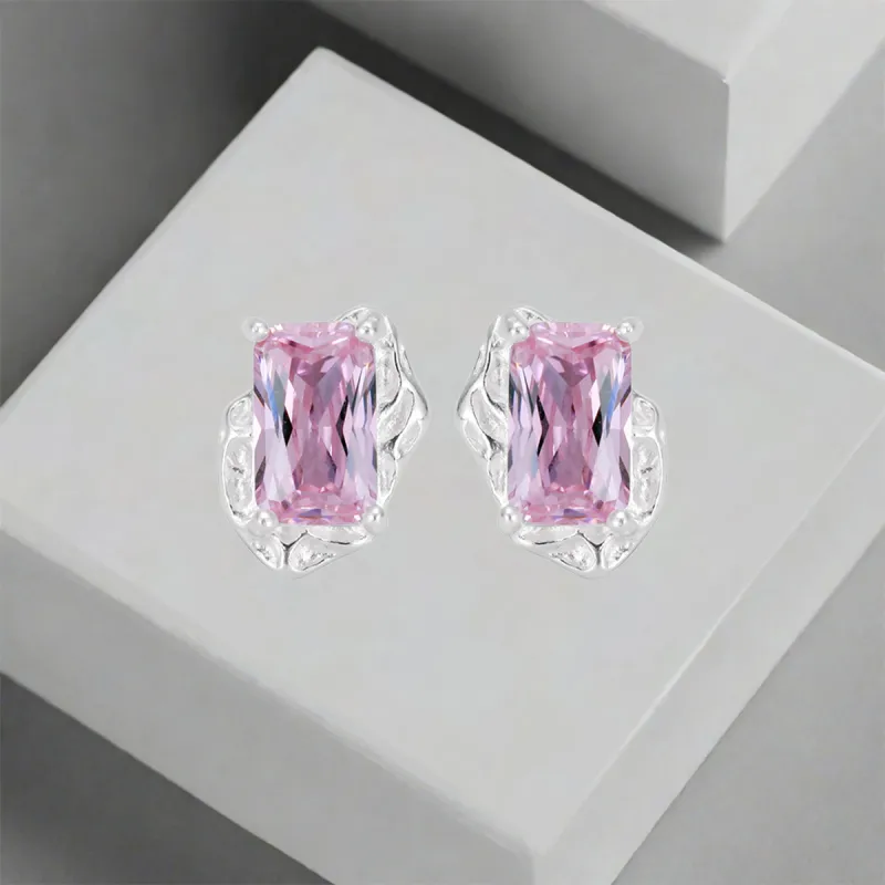 QIANFANGDAHUANGYE S925 Sterling Silver Stud With Zircon Stud Earrings Women's-4