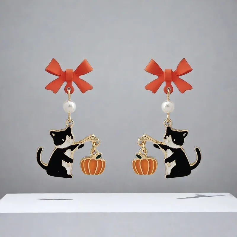 QIANFANGDAHUANGYE S925 Silver Earrings Women's Black White-3
