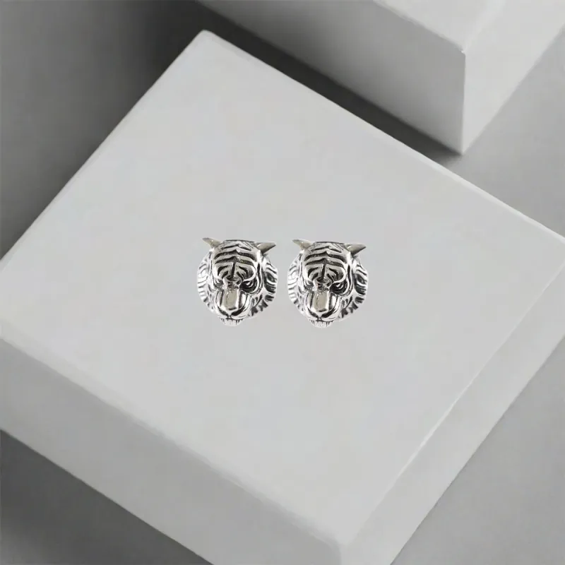 QIANFANGDAHUANGYE S925 Sterling Silver Stud Alloy Stud Earrings Men's-2