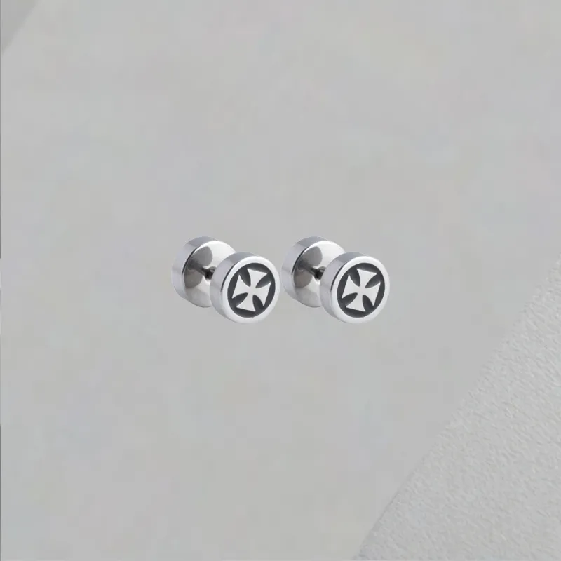 QIANFANGDAHUANGYE Alloy S925 Silver Stud Earrings Men's-5