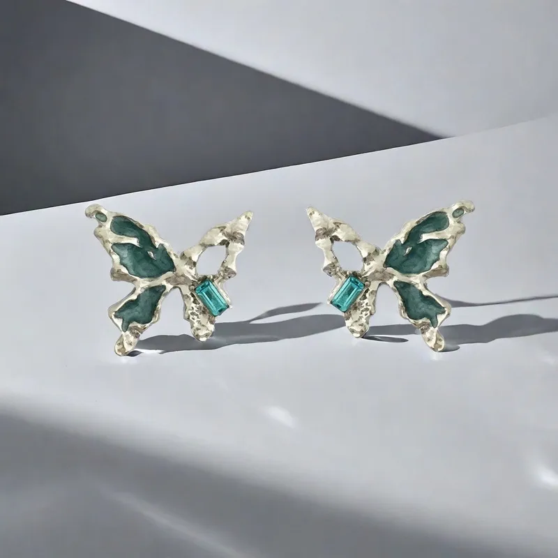 QIANFANGDAHUANGYE Oil Drip Stud Earrings Women's-4