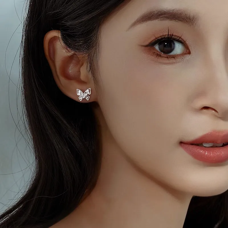 QIANFANGDAHUANGYE Zircon Alloy Stud Earrings Women's-1