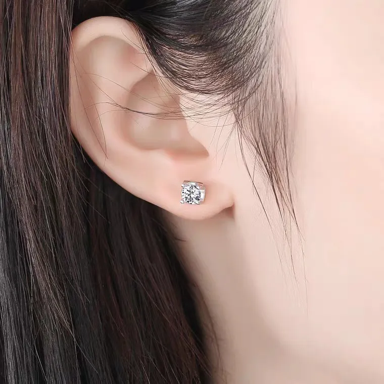 QIANFANGDAHUANGYE Zircon Stud Earrings Unisex-1