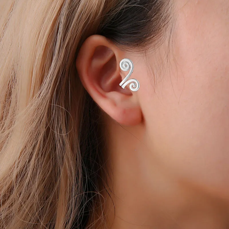 QIANFANGDAHUANGYE Titanium Steel Clip On Earrings Unisex-4