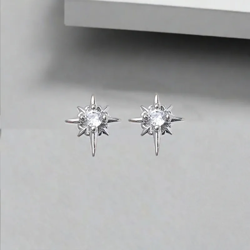 QIANFANGDAHUANGYE Zircon Stud Earrings Unisex-3