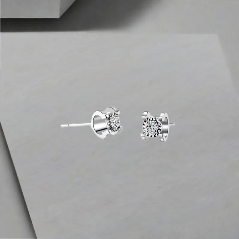 QIANFANGDAHUANGYE Zircon Stud Earrings Unisex-5