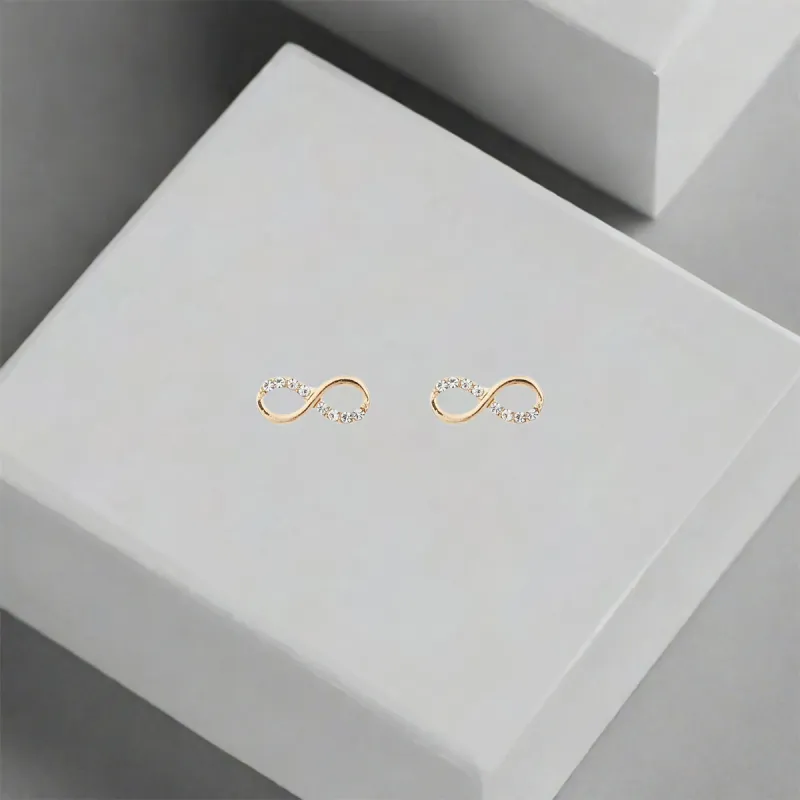 QIANFANGDAHUANGYE Zircon Stud Earrings Women's-3