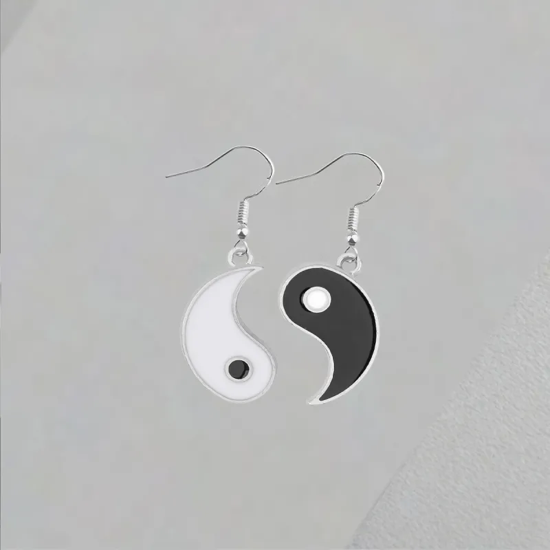 QIANFANGDAHUANGYE Oil Drip Earrings Unisex-3