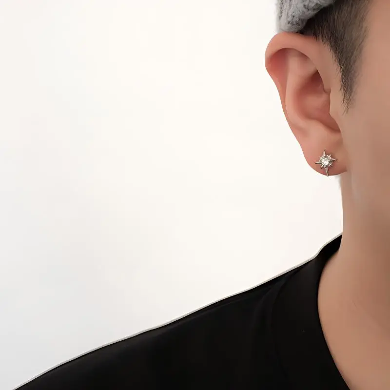 QIANFANGDAHUANGYE Zircon Stud Earrings Unisex-1