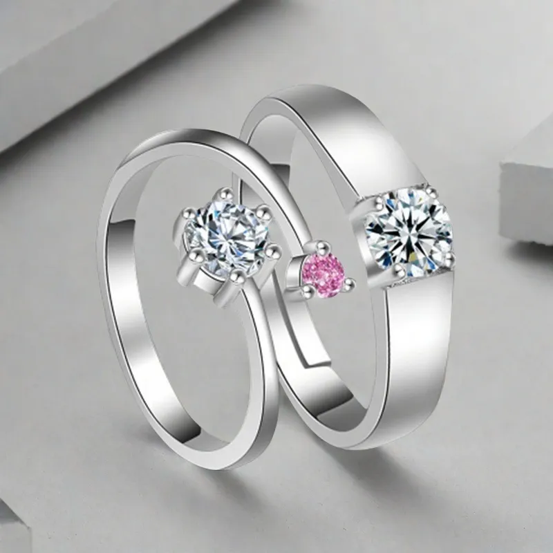QIANFANGDAHUANGYE Zircon Rings Unisex-4