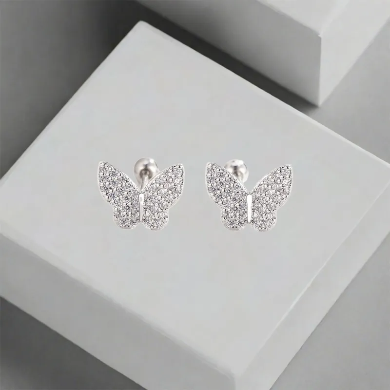 QIANFANGDAHUANGYE Zircon Stud Earrings Women's-3