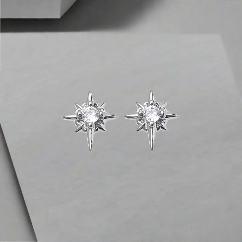 QIANFANGDAHUANGYE Zircon Stud Earrings Unisex-5