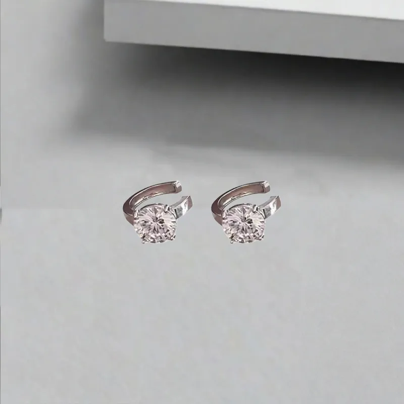 QIANFANGDAHUANGYE Zircon Clip On Earrings Women's-5