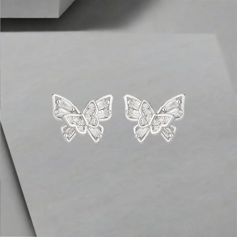 QIANFANGDAHUANGYE Zircon Alloy Stud Earrings Women's-5
