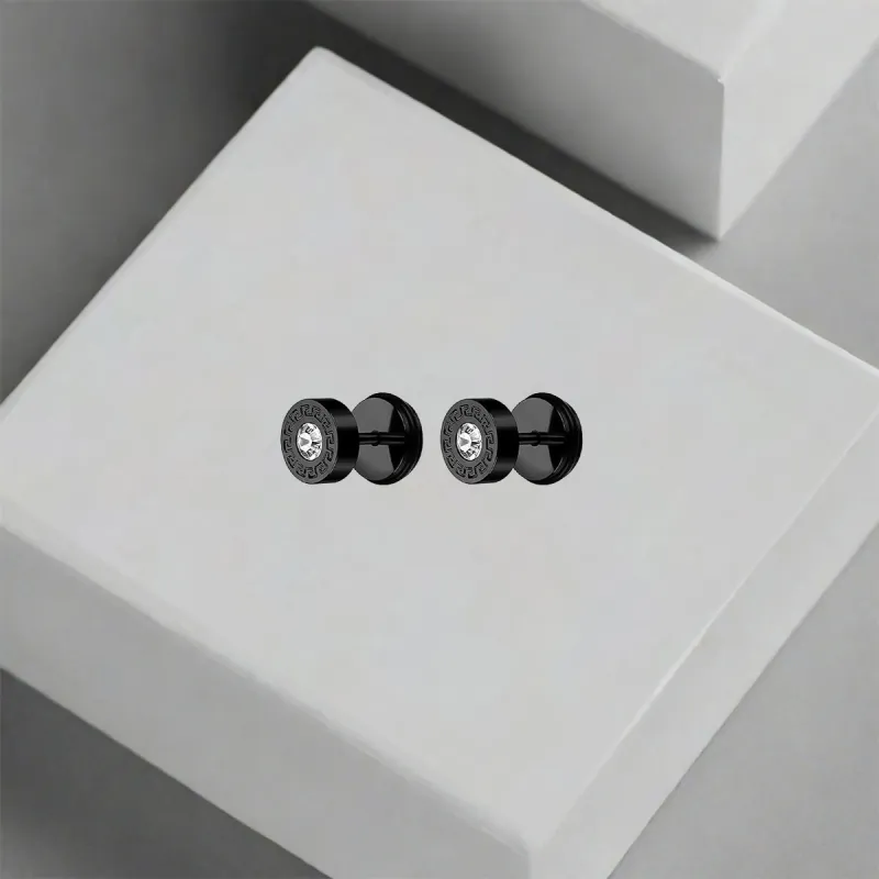 QIANFANGDAHUANGYE Zircon Stud Earrings Men's-7