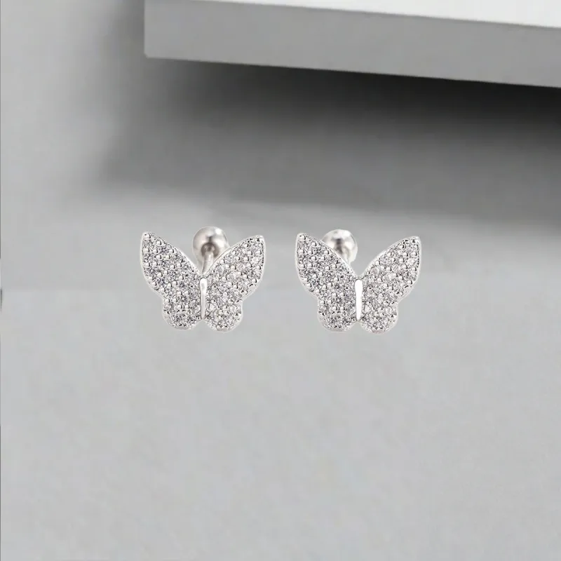 QIANFANGDAHUANGYE Zircon Stud Earrings Women's-4