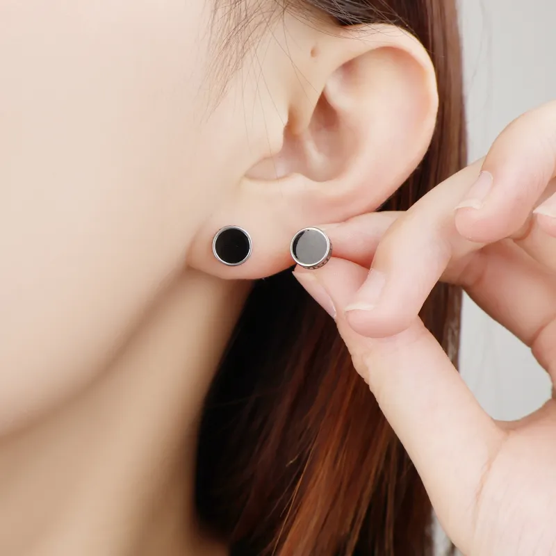 High Quality Titanium Steel Accessory Fashion Stud Earrings Unisex-5