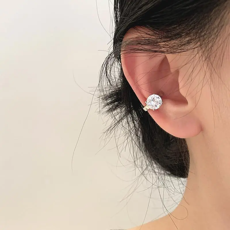 QIANFANGDAHUANGYE Zircon Clip On Earrings Women's-1