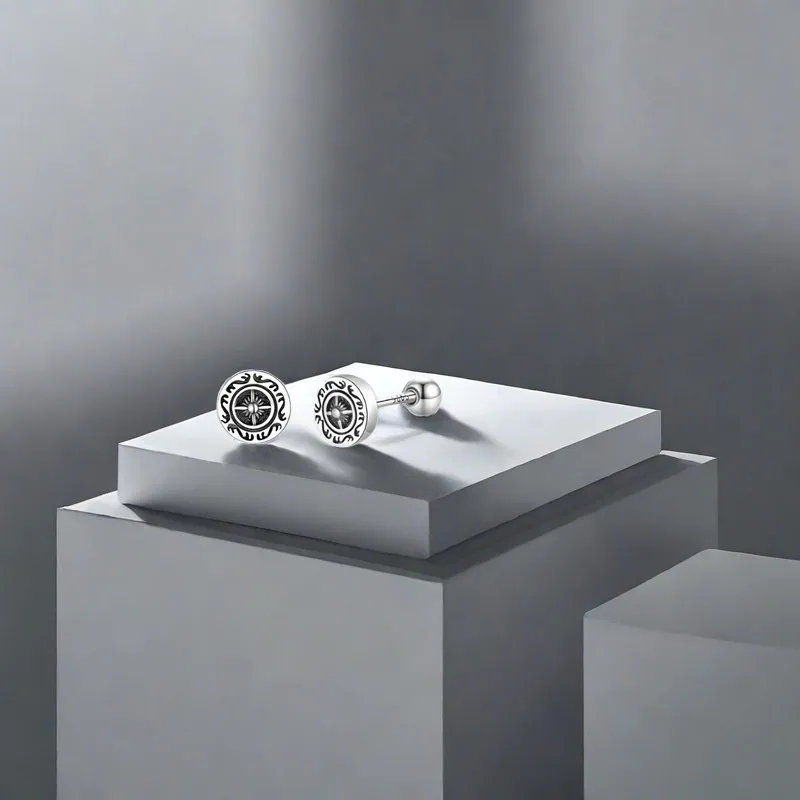QIANFANGDAHUANGYE Alloy Stud Earrings Unisex-3