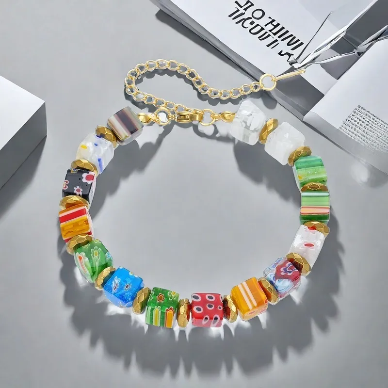 QIANFANGDAHUANGYE Glass Bracelets Women's-5