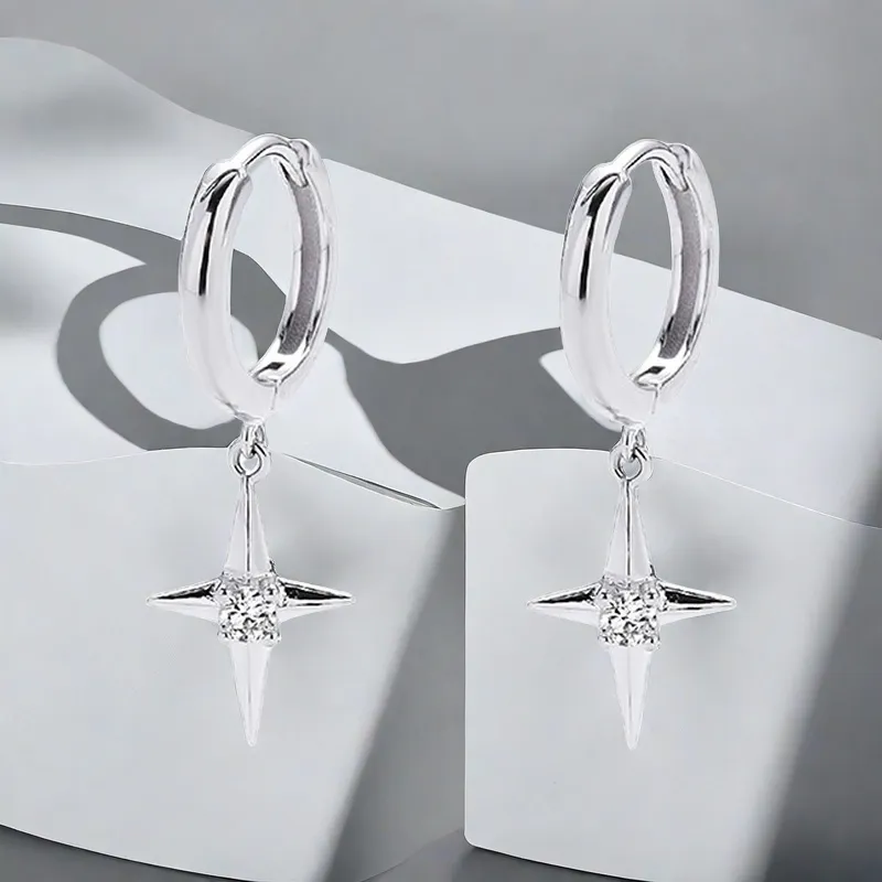 QIANFANGDAHUANGYE Zircon Earrings Unisex-8