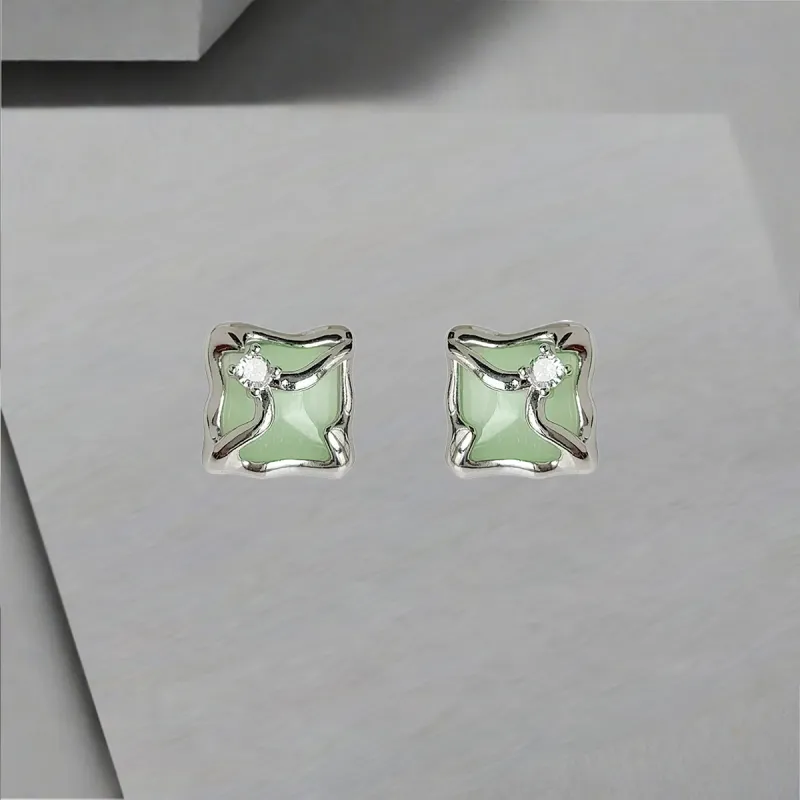 QIANFANGDAHUANGYE Zircon Stud Earrings Women's-5