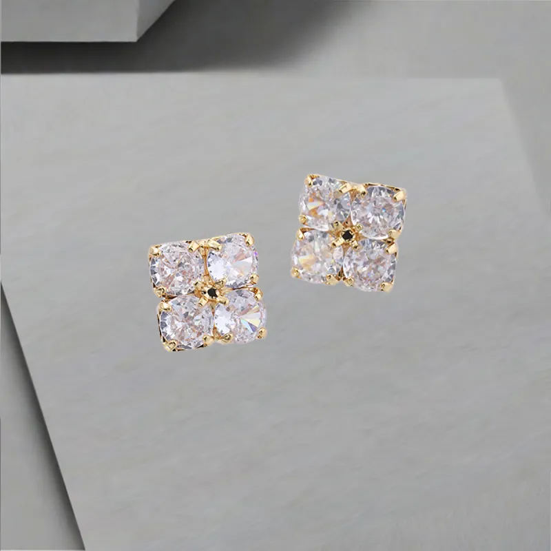 QIANFANGDAHUANGYE Zircon Stud Earrings Women's-6