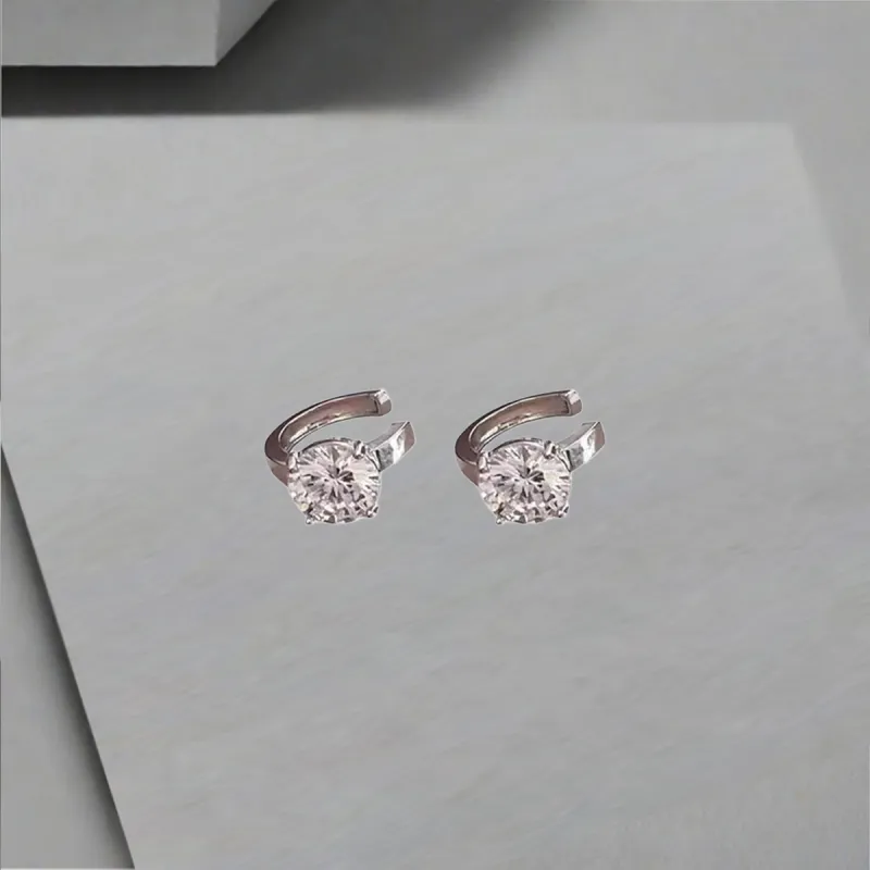 QIANFANGDAHUANGYE Zircon Clip On Earrings Women's-3