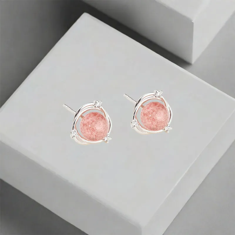 QIANFANGDAHUANGYE Zircon Stud Earrings Women's-3