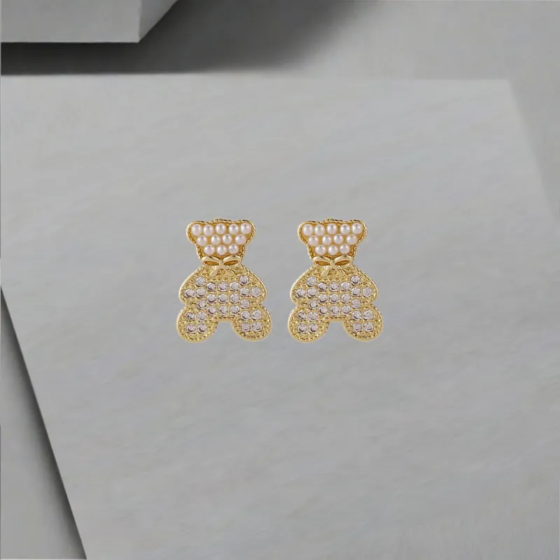 QIANFANGDAHUANGYE Zircon S925 Silver Stud Earrings Women's-5
