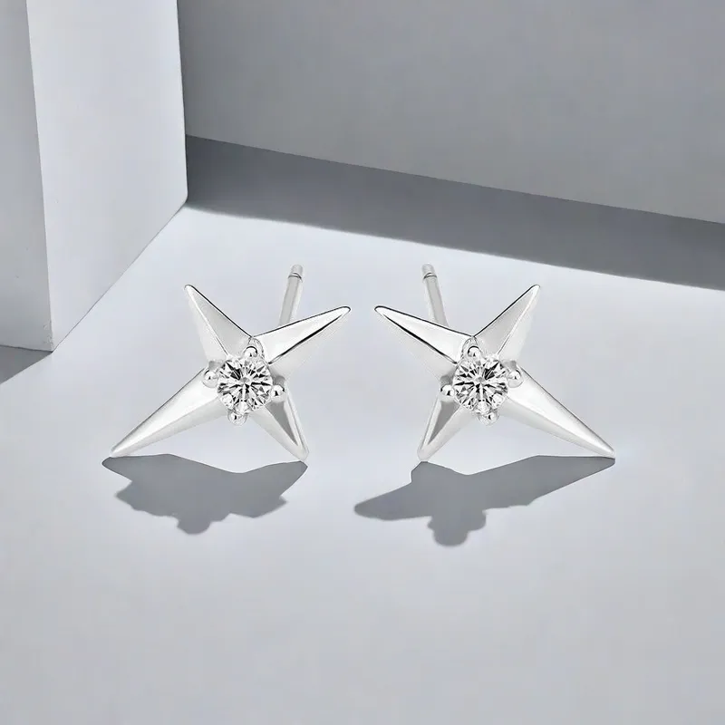 QIANFANGDAHUANGYE Zircon Stud Earrings Unisex-3