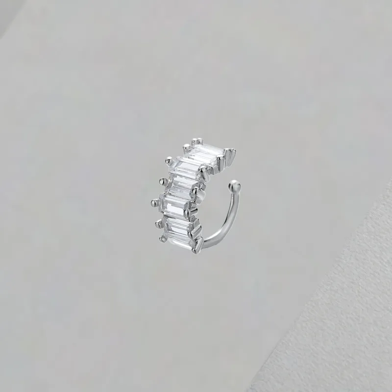 QIANFANGDAHUANGYE Zircon Clip On Earrings Unisex-1