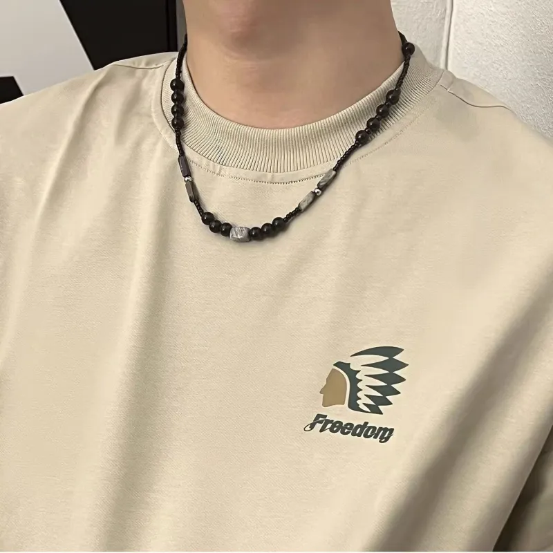 QIANFANGDAHUANGYE Resin Necklaces Men's-1