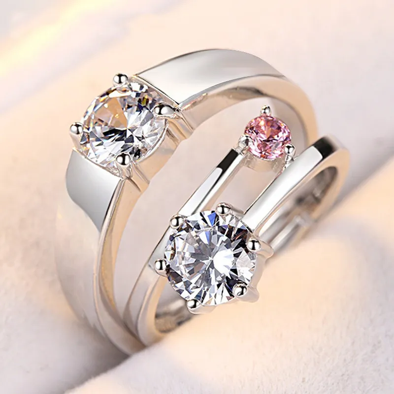 QIANFANGDAHUANGYE Zircon Rings Unisex-1