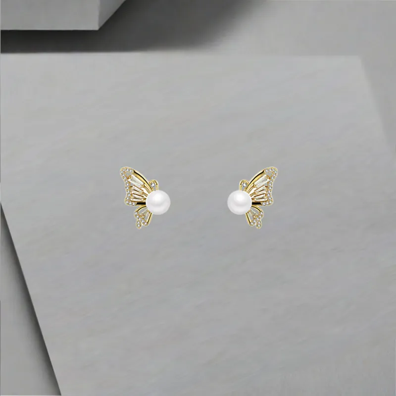 QIANFANGDAHUANGYE Zircon Stud Earrings Women's-2