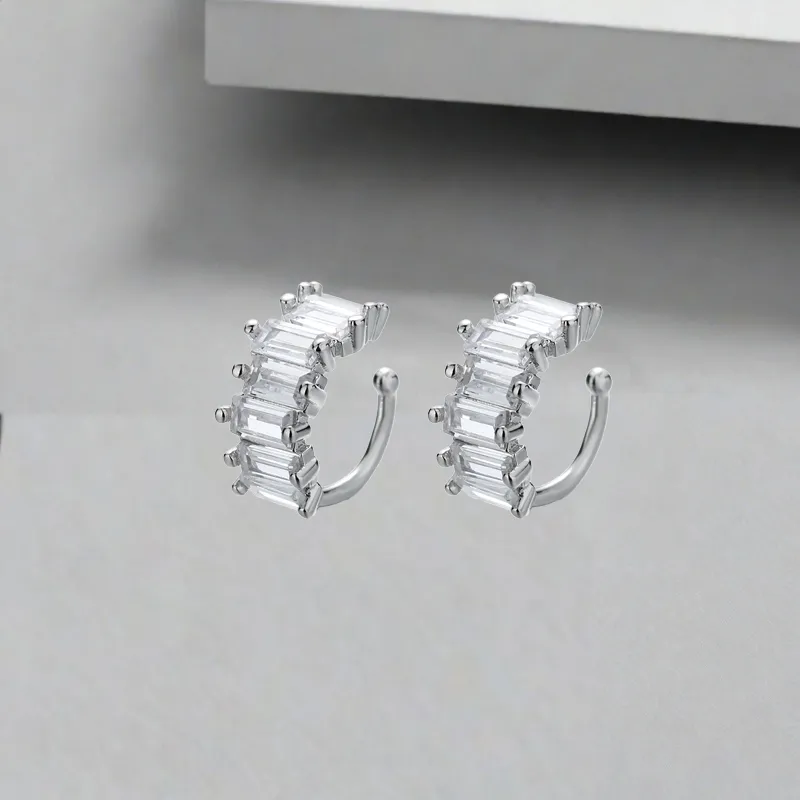 QIANFANGDAHUANGYE Zircon Clip On Earrings Unisex-8