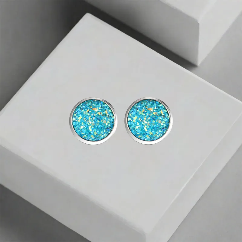 QIANFANGDAHUANGYE Zircon Stud Earrings Women's-5