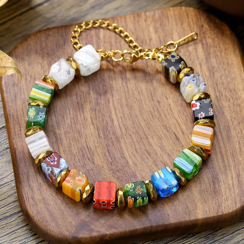 QIANFANGDAHUANGYE Glass Bracelets Women's-1