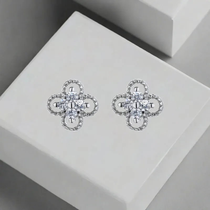 QIANFANGDAHUANGYE Zircon Stud Earrings Women's-5