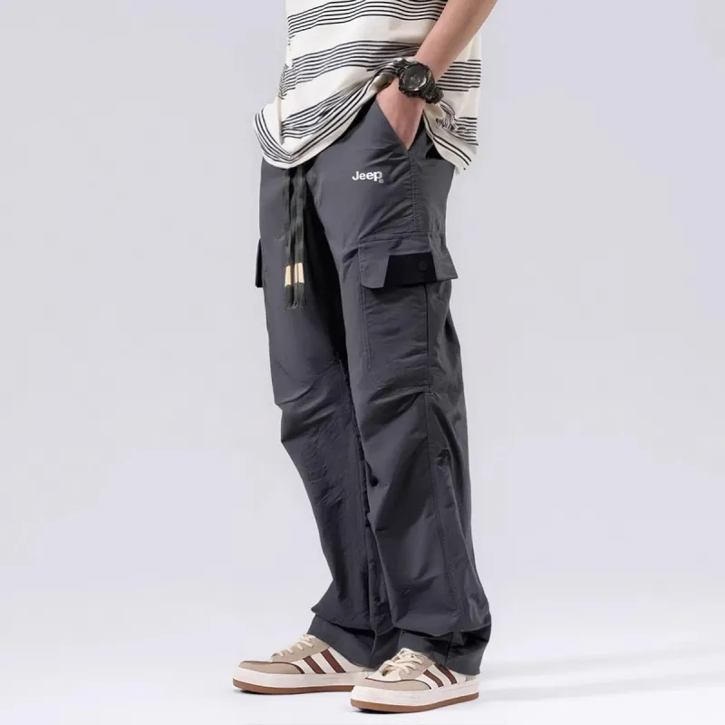Jeep Mustang Ice Blade Sun Protection Collection Casual Pants Unisex Gray-3