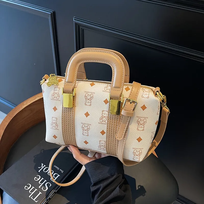 Homeboisportclub PU Handbag Women's Brown/Pink/White-10