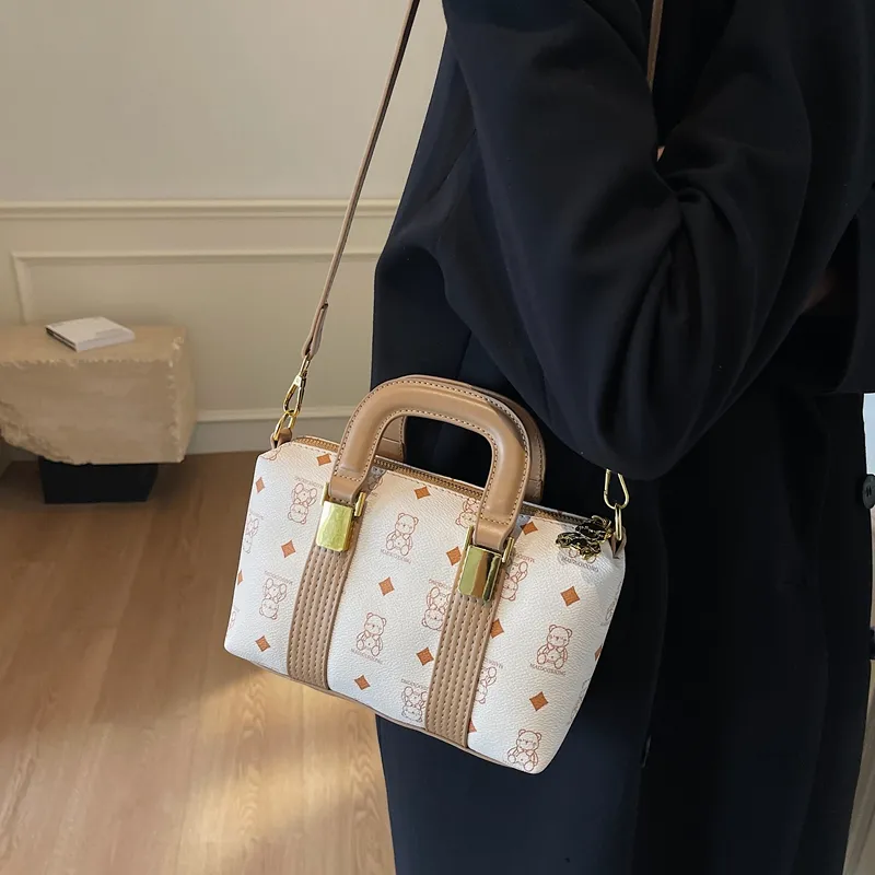 Homeboisportclub PU Handbag Women's Brown/Pink/White-11