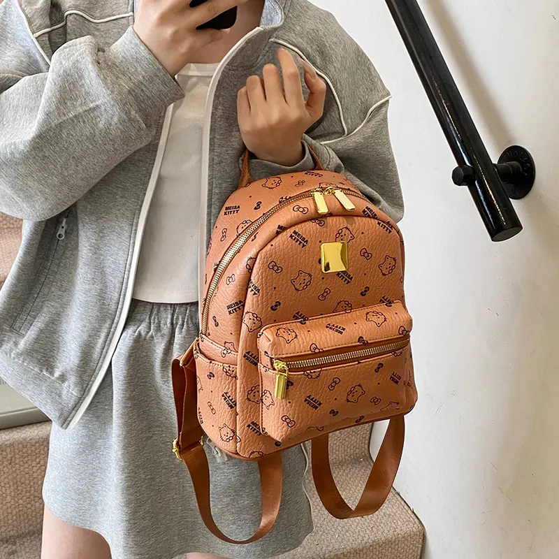 Homeboisportclub PU Backpack Women's Pink/Brown/White-9